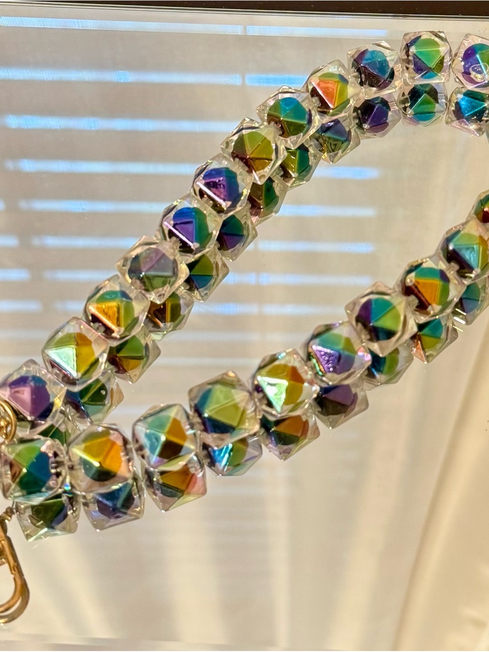 Shop Olimpias Creation Oil Slick Crystal Bag Chain